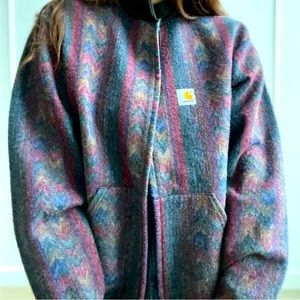 1990s Men’s Navajo Southwestern Carhartt Bomber Jacket Size XL